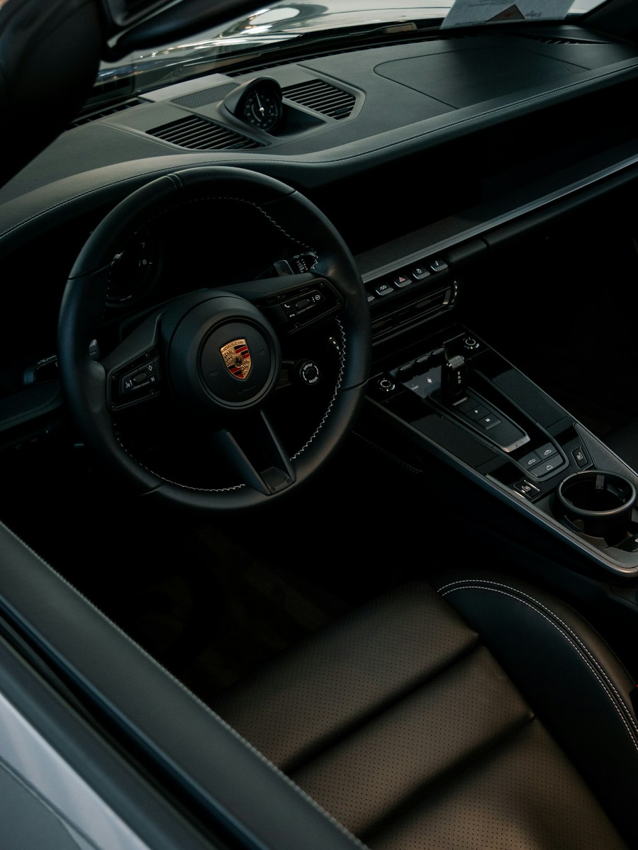 Modern vehicle dashboard with integrated driving displays